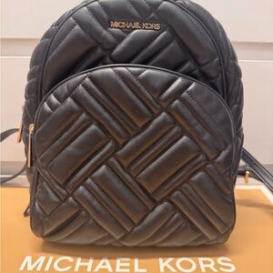 Michael Kors Black Quilted Leather Backpack